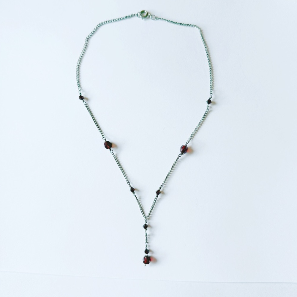Wine Red Beaded Necklace